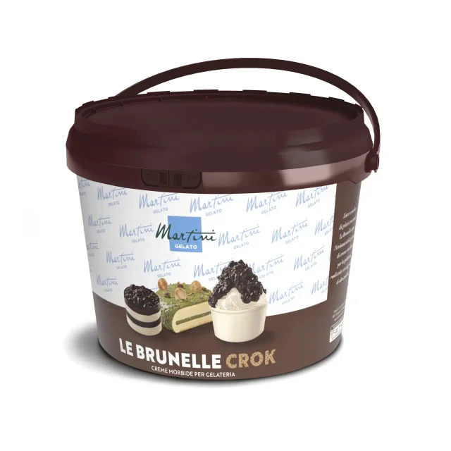 Smeđa plastična posuda Martini Gelato "Le Brunelle Crok", mekani krem za sladoledarnice
