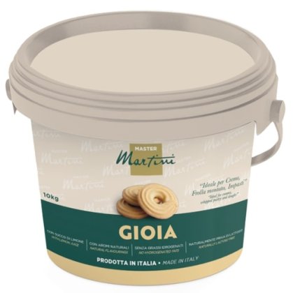Siva plastična kanta od 10 kg s kremom Master Martini Gioia, za kreme, mućeno tijesto i tijesta.